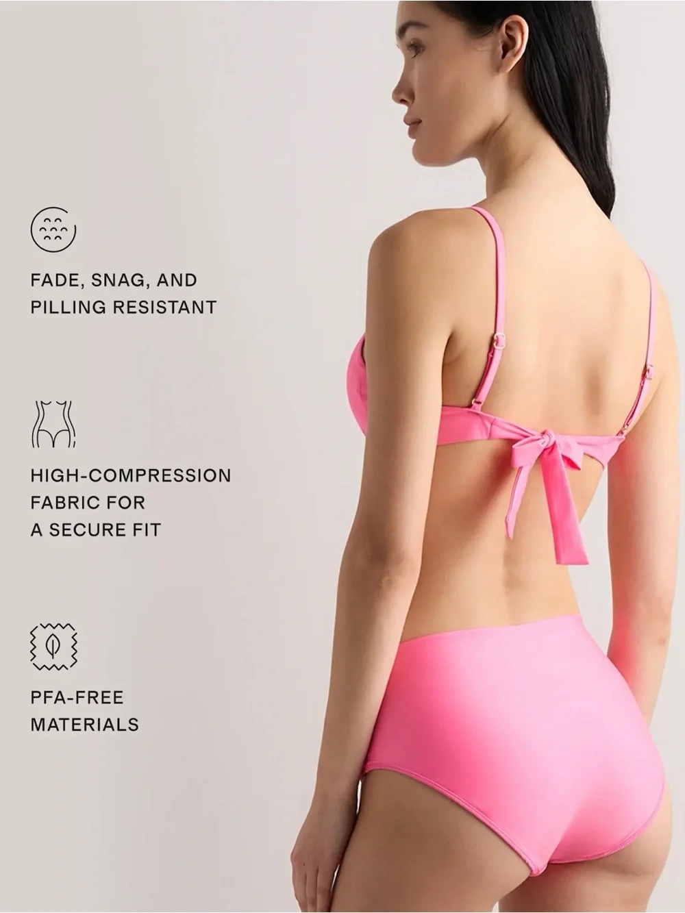 New Quince Italian Bikini Set Scoop Neck Top  & High Rise Bottom